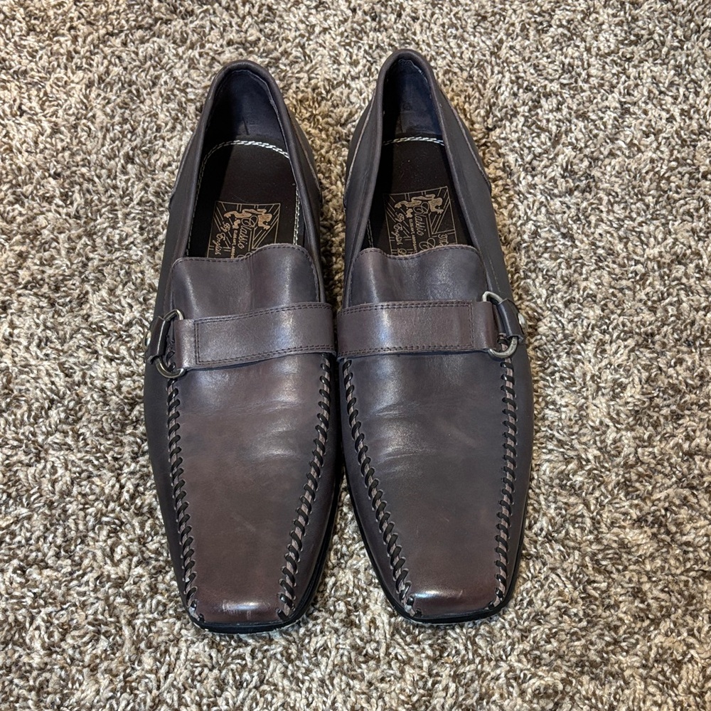 English Laundry Classic Men’s Distressed Brown Leather Loafers